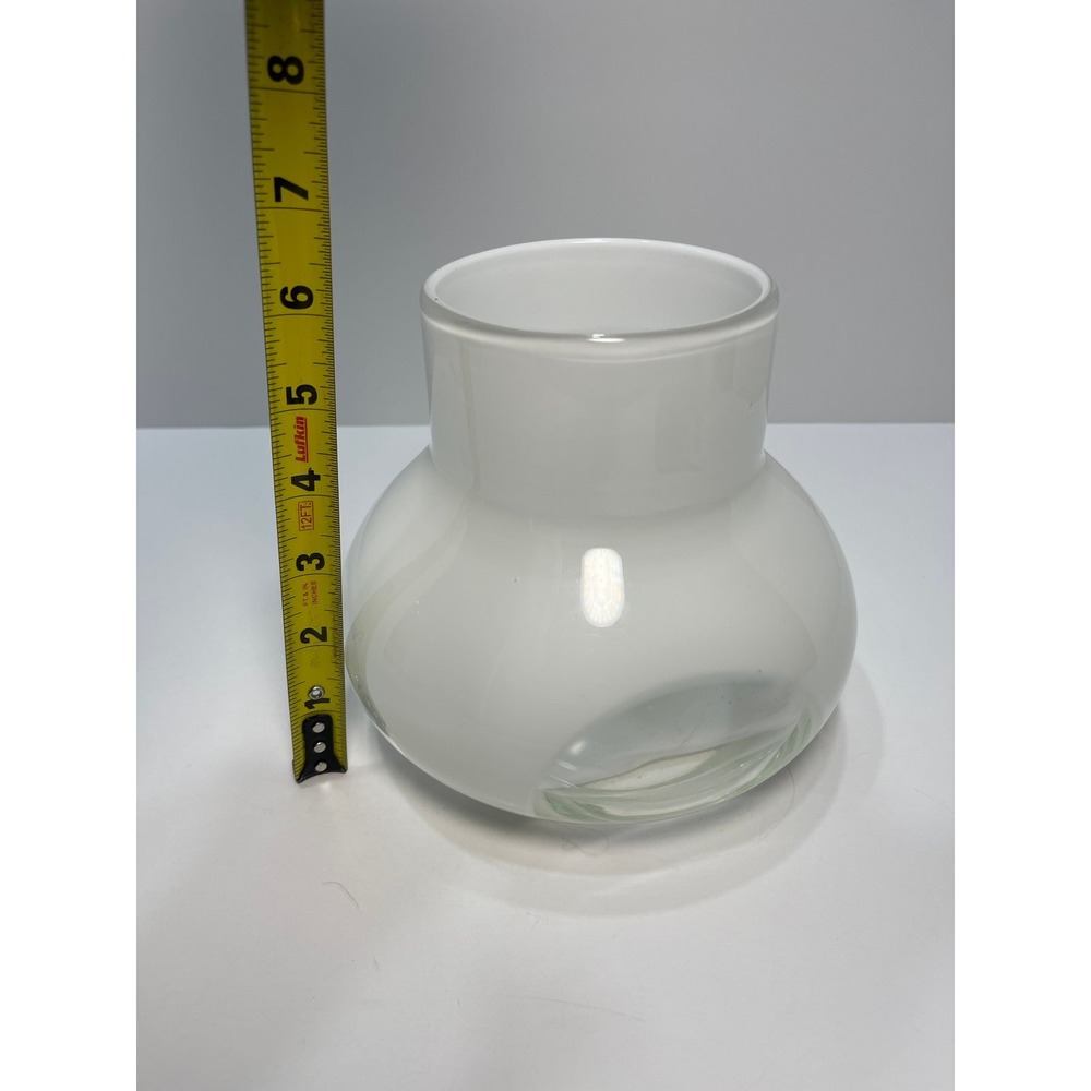 White and clear, art glass, candle holder/flower‎ pot - Picture 7 of 7